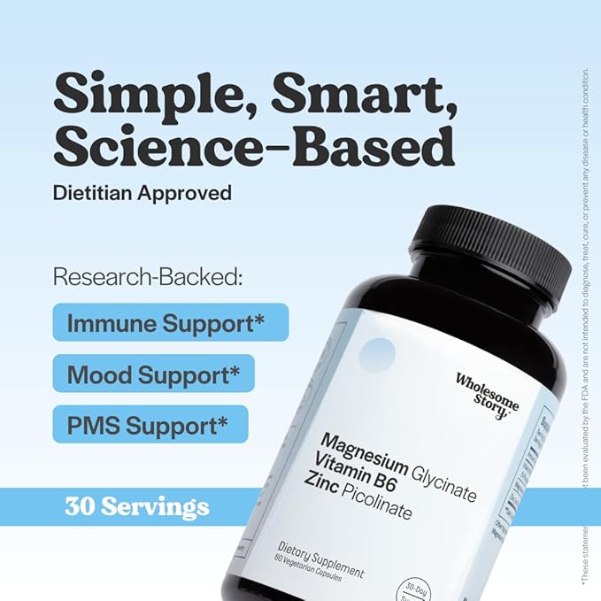 3-in-1 Zinc Picolinate Magnesium Glycinate Supplements with Vitamin B6 | Magnesium and Zinc Vitamin | Reproductive & Fertility Health, Hormone Balance, Immune System Support | Packaging May Vary