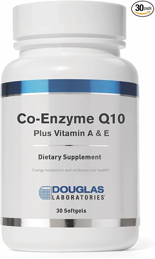 Douglas Laboratories Coenzyme Q10 Plus Vitamin A & E | Supports Energy Production and Proper Functioning of Cells | 30 Softgels