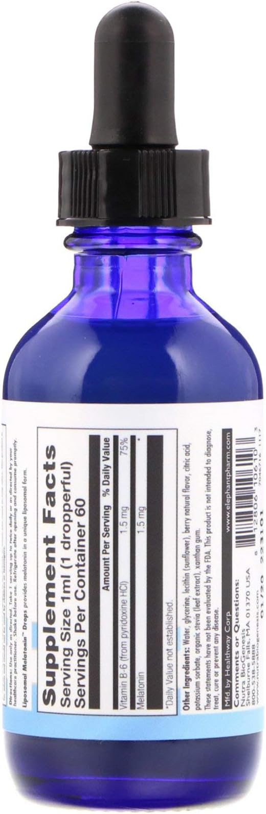 Nutra Biogenesis Liposomal Melatonin - Liquid Melatonin for Adults, Nighttime Melatonin Drops, Fast Sleep Support for Kids, Extra Strength Calming Tincture - 2 Fl Oz (60 ml)