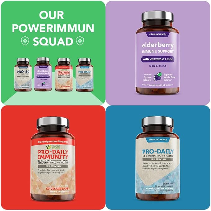 Vitamin Bounty Pro-50 Probiotic - 50 Billion Organisms and 13 Probiotic Strains that Promote Gut Health, Digestive Health Probiotic, Delayed Release Capsule with Prebiotic Greens - 60 Capsules, 2 Pack