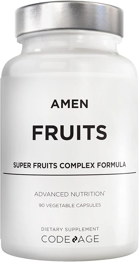 Amen Fruits, Daily Fruits Vitamins Supplements, Over 20 Whole Fruit Extracts - Raw Multivitamin, Berries, Antioxidant Polyphenols Superfood & Flavonoids - Tropical Fruits - Non-GMO - 90 Capsules