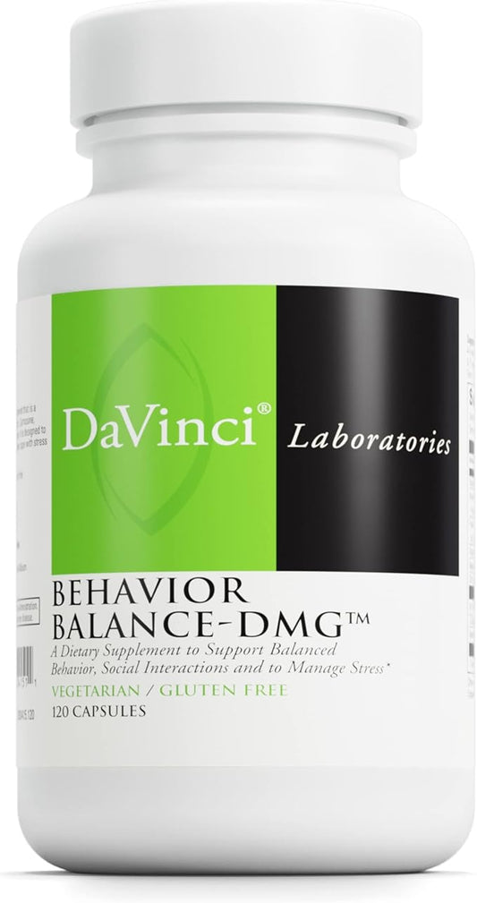 DAVINCI Labs Behavior Balance-DMG - Dietary Supplement to Support Clarity, Social Skills, Stress Coping, and Immune Health* - with Vitamin E, B6, Zinc and More - Gluten-Free - 120 Vegetarian Capsules