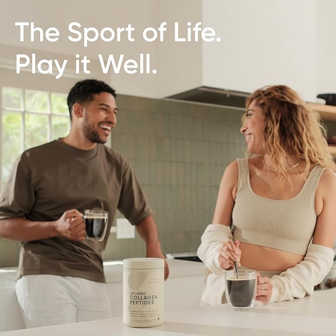 Sports Research® Organic Collagen Peptides - Hydrolyzed Type I & III Collagen Protein Powder Sustainably Sourced from Grass-Fed Bovine - Unflavored, Organic Certified & Gluten Free - 30 Servings