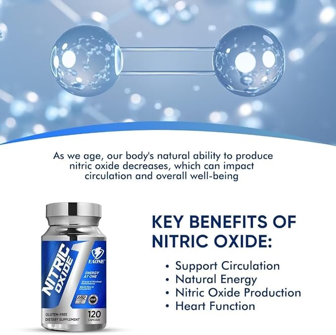 EAONE Nitric Oxide Booster 2255mg, 120 Capsules Supplement- Gluten Free and Non-GMO Nitric Oxide Supplement for Men, Maximize Gym Gains-L Arginine-L Citrulline-Beet Root-Grape Seed Extract