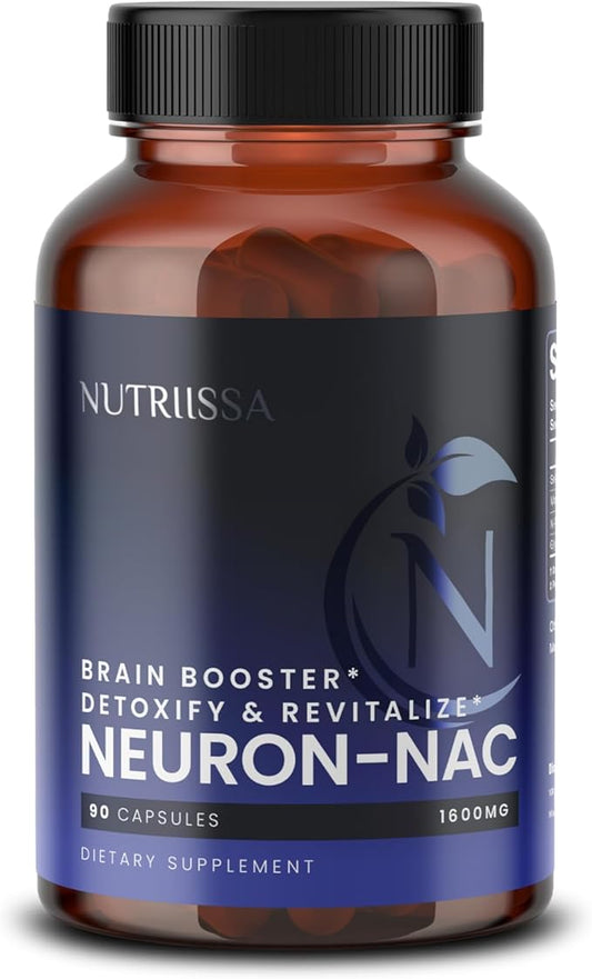 Nutriissa Neuron-NAC 1600mg - Antioxidant & Immune Support - EPEB Certified for Purity & Potency - 90 Capsules