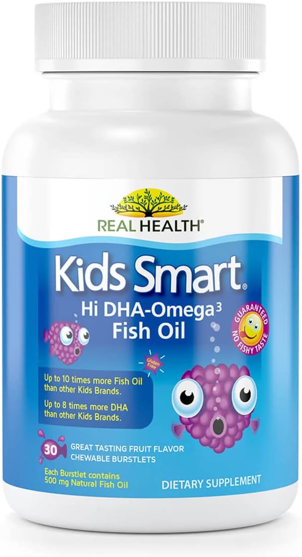 Real Health Bioglan Kids Smart Omega 3 Fish Oil, 30 Chewable Burstlets (Pack of 3)
