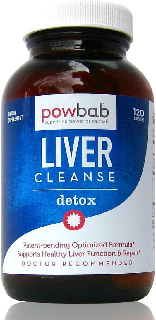 Liver Cleanse Detox. #1 Patent-Pending Optimized Repair Formula. Liver Md Focus Research with Organic Baobab, Beet Root Powder, and Goji. Beats Milk Thistle Silymarin & Dandelion (120 capsules)