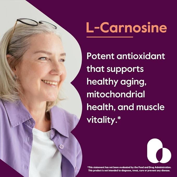 BESTVITE L-Carnosine 500mg (240 Capsules) (120x2) No Fillers - No Stearates - Non GMO - Gluten Free