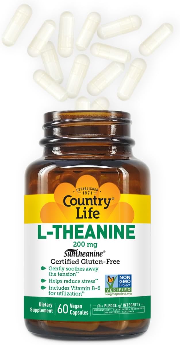 Country Life L-Theanine, 200 mg - 60 Vegan Capsules