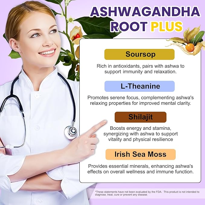 Liposomal Ashwagandha Liquid Drops (7% Withanolides) w/Soursop Bitters, L-Theanine, Magnesium, Shilajit, Maximum Absorption, Natural Energy, Cortisol Health for Women & Men, Non-GMO, 2 Fl Oz