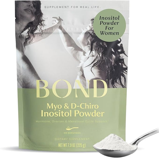 BOND Inositol Pure Powder – Myo-Inositol & D-Chiro Inositol 40:1 – Hormone Balance, Cycle & Ovulation Support – 90 Servings, Vegan, Sugar-Free