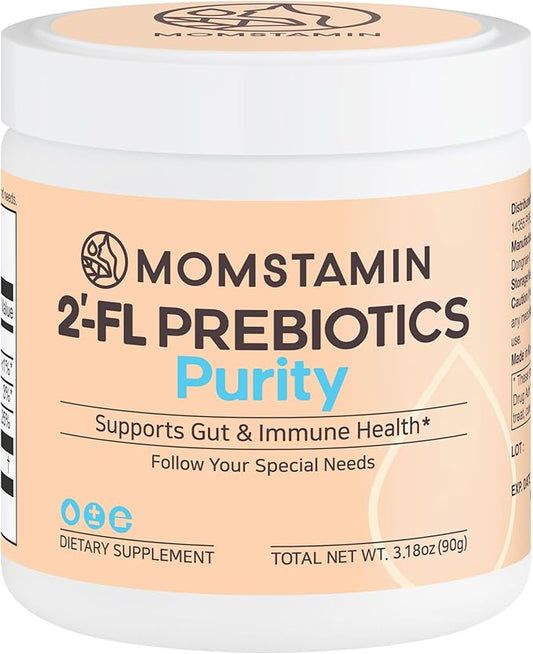 MOMSTAMIN Purity HMO Human Milk Oligosaccharide (HMO 2'-FL) Prebiotic Powder Feed Probiotics for Immune Support, Healthy Gut, Digestive Health, GRAS Approved (90 Servings, 3 Months)