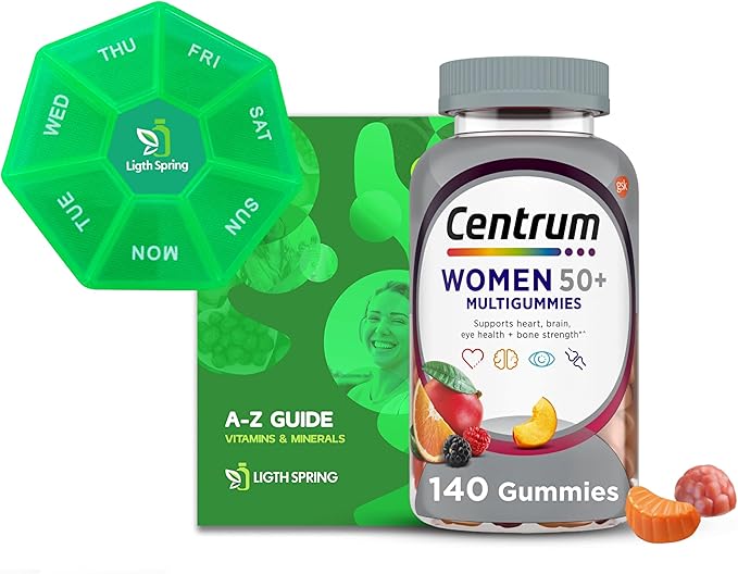 Women's Multivitamin Multigummies 50 + Dietary Supplement Gummies, 140 Count, with Better Ligth&Spring Guide
