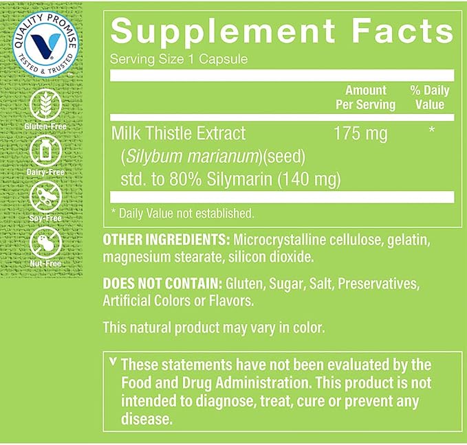 The Vitamin Shoppe Milk Thistle Extract 175 MG (300 Capsules)