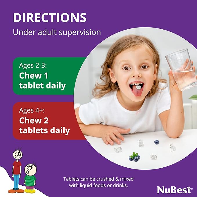 NuBest Bundle Vanilla Plant-Based Protein 10 Serving Tall Kids 60 Chewable Tablets - Multivitamin, Calcium, Probiotic, Omega 3-6-9 and More