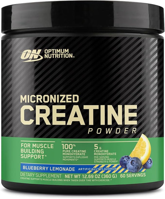 Optimum Nutrition Creatine Monohydrate Powder - Blueberry Lemonade Creatine, 60 Servings