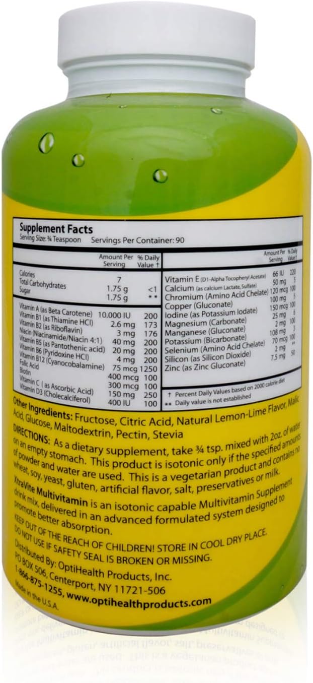 XtraVITE Isotonic Multivitamin - 100% Essential Vitamins and Minerals - Pack of 4