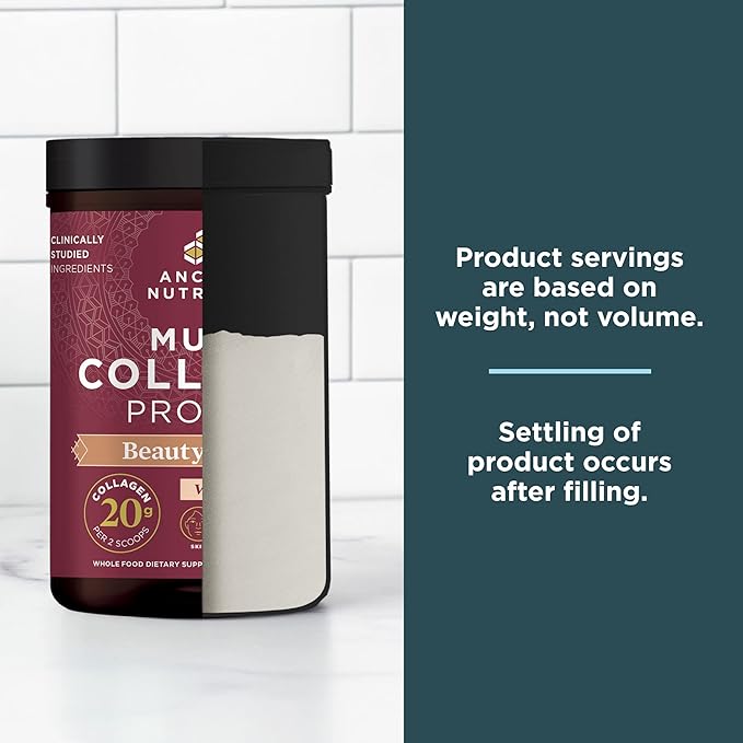 Ancient Nutrition Collagen Powder Protein, Multi Collagen Protein Beauty + Sleep with Vitamin C, Vanilla Chai, Hydrolyzed Collagen Peptides Supports Skin and Nails, Sleep, 16.1oz
