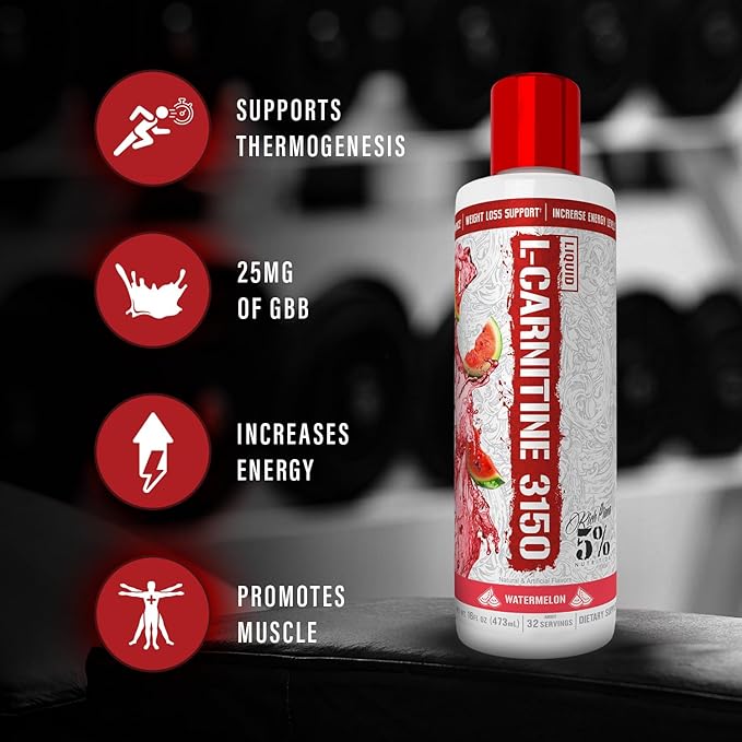 5% Nutrition Rich Piana Liquid L-Carnitine 3150 | Premium 4 Source Blend + GBB, The Super Carnitine (Mandarin Orange)