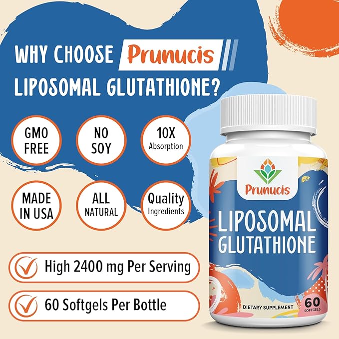 2400MG Liposomal Glutathione, Reduced L-Glutathione, Glutathione Supplement with Vitamin C, Master Antioxidants, Enhanced Absorption, Antioxidant Supplements - Immune System, 480 Softgels