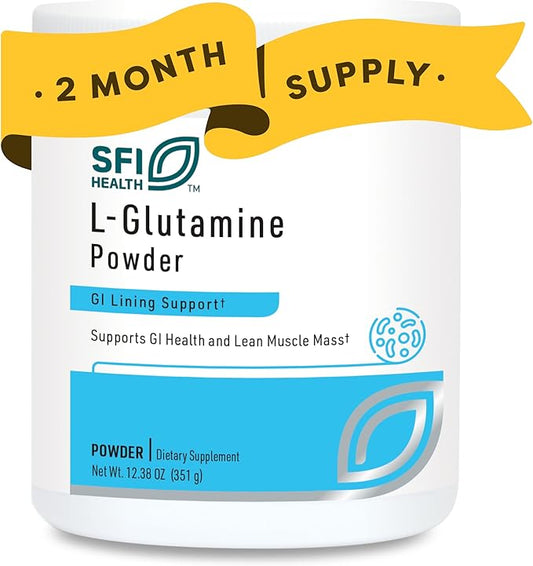 Klaire Labs L Glutamine Powder - 5000mg Free-Form & Hypoallergenic Amino Acid - Supports Muscle Recovery, Immune Support and GI Health - Non Dairy & Gluten Free (351 G / 60 Servings)