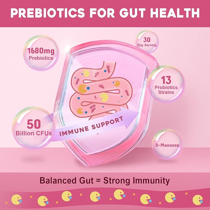 NATURE TARGET Probiotics for Women Probiotic Powder Supplement - Prebiotics and Probiotics for Digestive Health and Immune Support，30 Individual Stick Bags