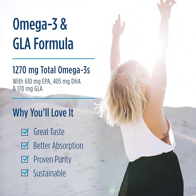Nordic Naturals Complete Omega, Lemon Flavor - 16 oz - 1270 mg Omega-3 - EPA & DHA with Added GLA - Healthy Skin, Cognition, Positive Mood - Non-GMO - 96 Servings