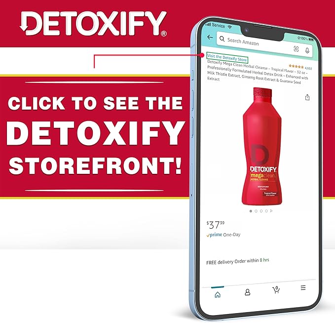 Detoxify – Xxtra Clean Herbal – Tropical Fruit Flavor - 20 oz – Professionally Formulated Extra Strength Herbal Detox Drink – Enhanced with Ginseng Extract & Milk Thistle Extract - Plus Sticker