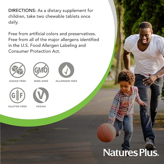 NaturesPlus Animal Parade Source of Life Sugar-Free MagKidz Children's Magnesium Supplement - Natural Cherry Flavor - 90 Count (Pack of 1) - Bone & Muscle Health Support - Gluten-Free