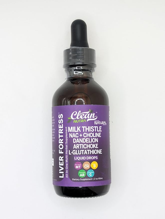 Clean Nutraceuticals Milk Thistle NAC Liver Cleanse Detox & Repair Supplement Liver Support Liquid Drops with Dandelion Extract, Artichoke, Chanca Piedra, Choline, L-Glutathione, Burdock, Schisandra