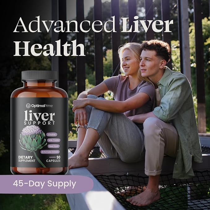 Optimal Prime Liver Cleanse Detox & Repair, Milk Thistle Supplement, Liver Detox, Liver Supplement, Liver Support, Dose for Your Liver, Artichoke Extract, Beetroot, Zinc, Choline - 90 Capsules