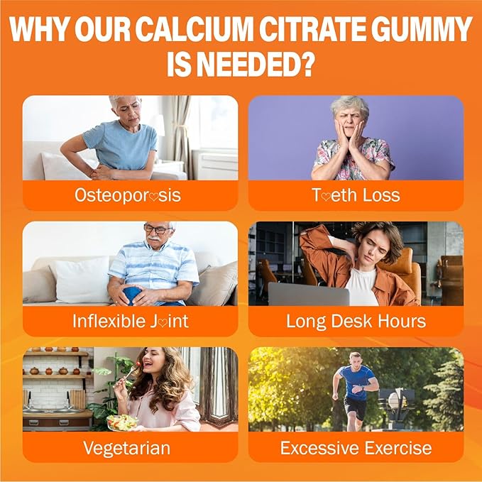 Calcium 1200 mg with Vitamin D3 Supplement Gummies for Adults - Calcium Citrate with Vitamin D3, K2, Turmeric, MSM for Women Men - Support Strength Muscle Immune - Sugar Free, Natural Mango Flavor