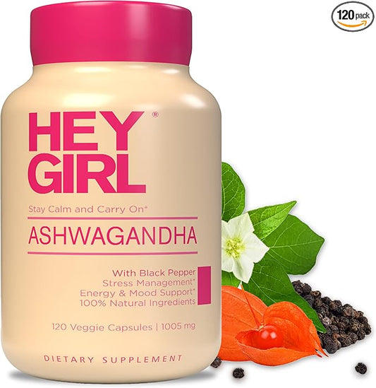 Ashwagandha Capsules 1005mg - Ashwagandha Powder with Organic Black Pepper | 120 Pills Pure Ashwagandha Powder and Root Extract | Natural Mood & Stress Support, Energy, Focus, Thyroid Ashwaganda
