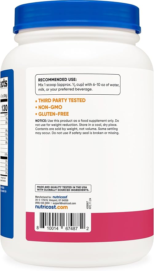 Nutricost Whey Protein Isolate (Strawberry Acai, 2 Pounds)