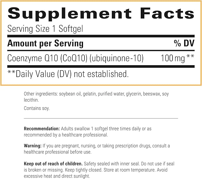 Integrative Therapeutics - CoQ10 (100mg) Coenzyme Q10 (Ubiquinone) Supplement - Supports Cardiovascular & Brain Health* - 60 Softgels
