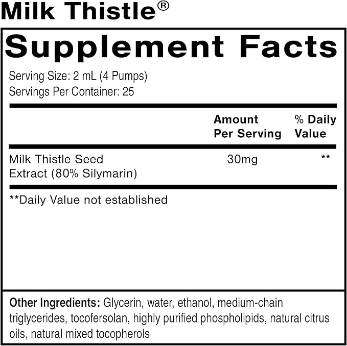 Quicksilver Scientific Nanoemulsified Milk Thistle - Silymarin Liquid with Liposome Delivery System - Immune, Detox + Liver Cleanse Support (1.7oz / 50ml)