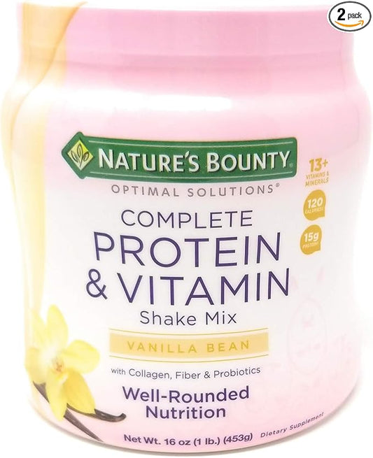 Natures Bounty Protein Vitamin Shake, Mix Vanilla 16 oz (Pack of 2)