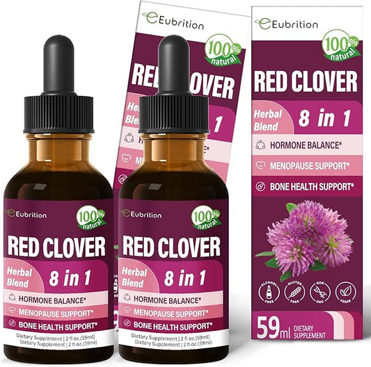 Red Clover Herb Drops for Women Health Balance, Dong Quai & Shatavari Extract Supplement for Menopause Hot Flashes Relief. 4 oz