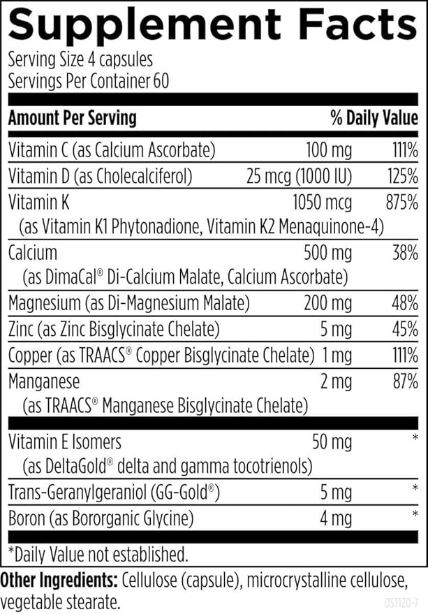 Designs for Health OsteoForce - Premium Bone Support Supplement - Highly Absorbable Nutrients - Calcium Malate, Magnesium, Zinc Bisglycinate Chelate, Vitamins D + K - Non-GMO, Soy Free (240 Capsules)