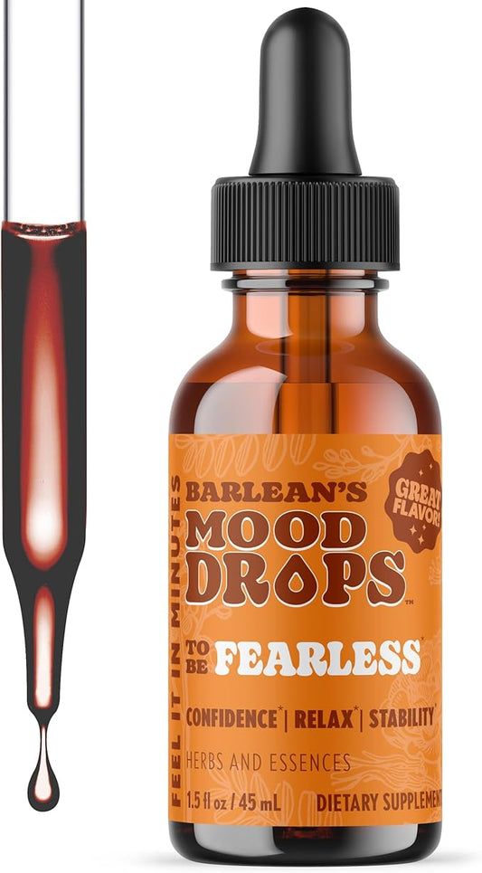 Barlean's Mood Booster Supplement, Fearless Ashwagandha Liquid Drop Supplements for Men and Women, Adaptogen Herbs Drops, 1.5 oz