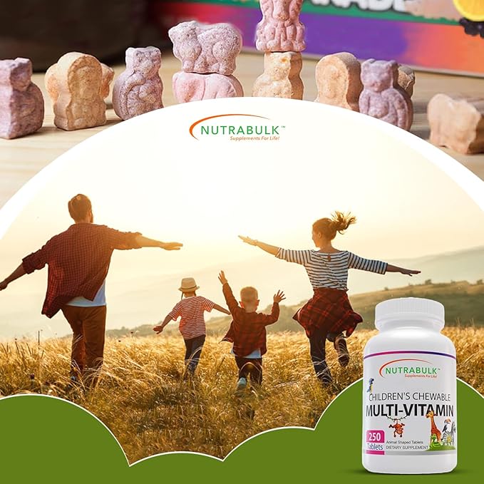 Children’s Chewable Multi-Vitamins - Promotes Overall Development - USA Made Vitamins for Kids to Support Immune System & Bones |Gluten Free Cherry Flavored 250 Tablets