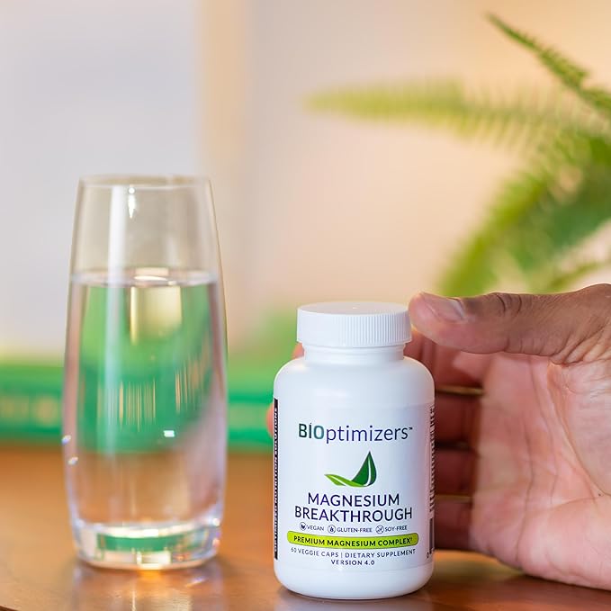BIOptimizers Magnesium Breakthrough Supplement 4.0 - Has 7 Forms of Magnesium: Glycinate, Malate, Citrate, and More - Natural Sleep and Brain Supplement - 60 Capsules