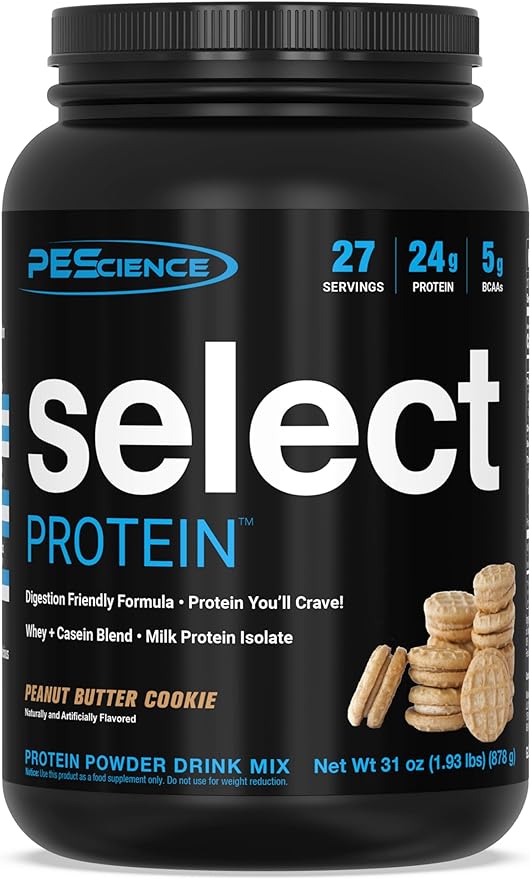 PEScience Select Protein Powder, 27 Serving, 31 oz, Peanut Butter Cookie