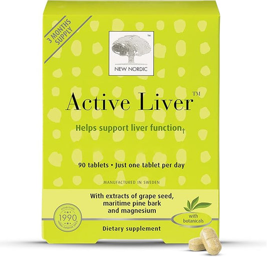 NEW NORDIC Active Liver 90-Day Supply, Daily Liver Supplement, Milk Thistle, Artichoke & Turmeric, 90 Tablets