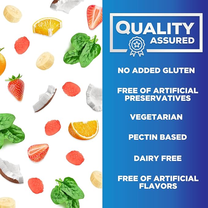 B Complex Gummy with Vitamin C & Folic Acid, Extra Strength Vitamin B Gummies Supplement with Niacin, B6, Folic Acid, Super B12, Biotin, Nature's Energy Immune Support Supplements - 120 Gummies