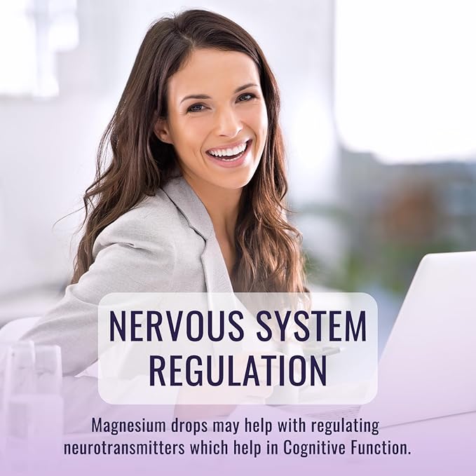 Magnesium Glycinate Liquid Drops 500mg, with Vitamin B6, Ashwagandha, L - Theanine, Chamomile, Magnesium Glycinate Supplement High Absorption for Sleep, Stress, Energy, Mood - Grape Flavor, 2 FL.OZ