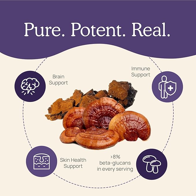 Real Mushrooms Zinc Supplements for Adults 120ct Vitamin D2 Immune Support with Chaga Reishi - Vegan, Gluten-Free, Non-GMO Vitamins Mushroom Capsules