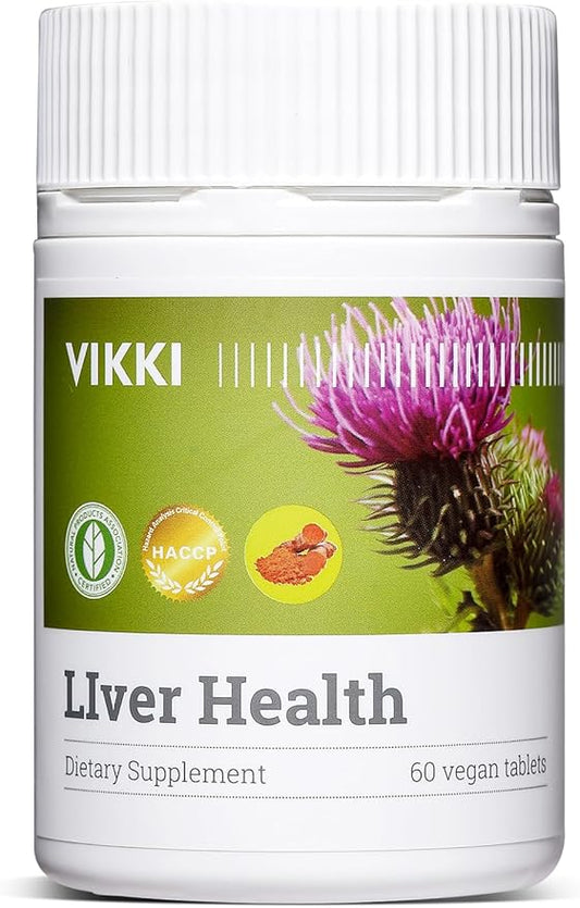 Vikki Milk Thistle Herbal Liver Support Supplement with Milk Thistle, Dandelion Root Turmeric and Artichoke Extract for Liver Health, Silymarin Liver Detox, All-Natural and Non-GMO, 60 Capsules