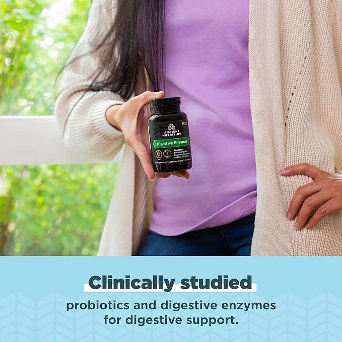 Digestive Enzymes by Ancient Nutrition, Supports Gut Health, Promotes Healthy Digestive Function, 90 Ct