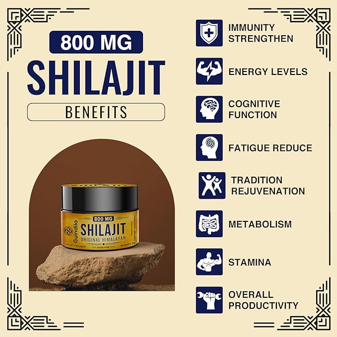 800mg Shilajit Supplement - Shilajit Pure Himalayan Organic Shilajit Resin with Maximum Potency, Original from Himalayan with 85+ Trace Minerals & Fulvic Acid for Focus & Energy, Immunity, 3 Packs